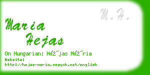 maria hejas business card